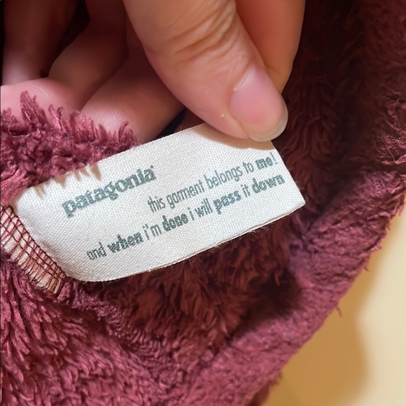 Girls Patagonia Fleece Full Zip Jacket Burgundy - Picture 3 of 4